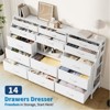 Dresser for Bedroom with 14 Drawers, 55" W Dresser with Side Pocket, Fabric Dressers & Chests of Drawers with Shelves, Sturdy Frame, Wood Top - 2 of 4