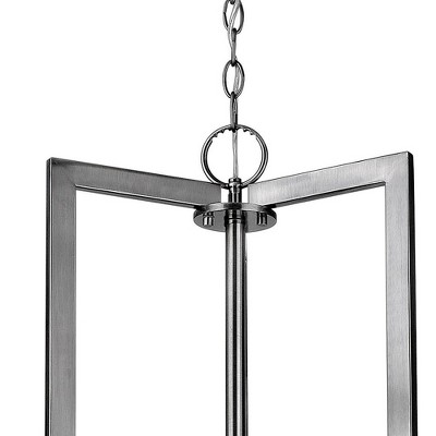 Hampton 3-Light Drum Chandelier in Antique Nickel with Off-White Linen Shade