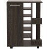 NicBex Mobile Kitchen Island Cart Morden Kitchen Carts on Wheels with Storage, 2 Storage Shelves, 1 Cabinet and 6 Bottle Rack for Kitchen - 2 of 4