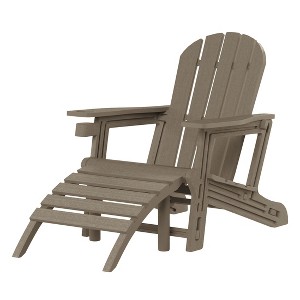 WestinTrends Azura No-Tools Outdoor HDPE Patio Adirondack Chair with Patio Ottoman - 1 of 4