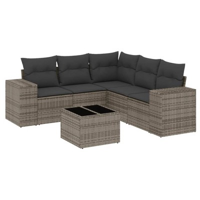 vidaXL Garden Sofa Set Grey