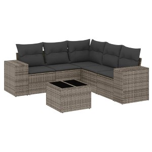 vidaXL Garden Sofa Set Grey - 1 of 4