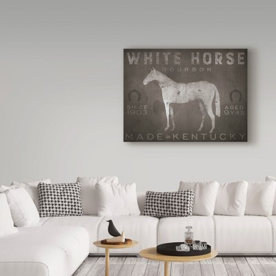 Ryan Fowler White Horse Bourbon Gray Canvas Art, 14" x 19"
