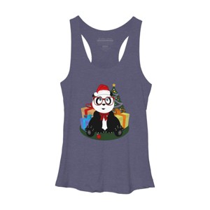 Women's Design By Humans Christmas - Panda Nerd By Adamzworld Racerback Tank Top - 1 of 3