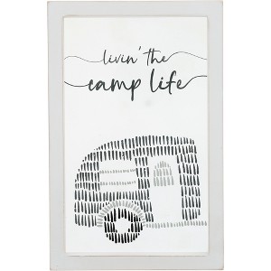 Pavilion Gift Company - Camp Life - 5.5" x 8.5" Framed Glass Plaque - Wall Sign Panels - 1 of 4