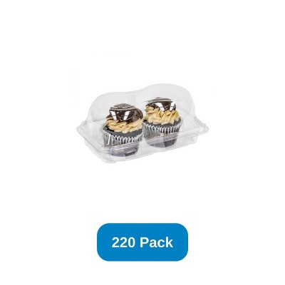 Green Paper Products 2 Count Jumbo Cupcake Container Clear PET - Case of 220