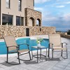 Celebalcony 3 Piece Outdoor Rocking Bistro Set, Textilene Fabric  Rocker Chairs Conversation Set with Table for Garden, Balcony, Poolside - 2 of 4