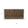 HomeRoots 78" Brown Solid Wood Carved Geometric Sideboard with Four Doors - 3 of 4