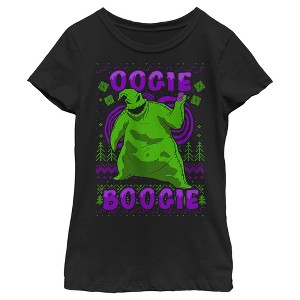 Girl's The Nightmare Before Christmas Oogie Boogie Ugly Sweater T-Shirt - 1 of 4