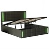 Upholstered Platform Bed, Full/Queen Size LED Platform Bed Frame With USB Charging Station, Modern Stylish Bed Frame - 4 of 4