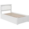 Twin Platform Bed with Trundle - Coastal Cottage Style, White Finish, Mission Design, Space Saving - 2 of 4