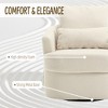 Swivel Accent Chair, Barrel Armchair With Metal Base, Upholstered 360° Swivel Chair - 3 of 4