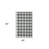 Dark Gray And Ivory Wool Plaid Hand Tufted Area Rug - 3 of 4