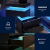 TIRAMISUBEST Black+Gold LED Nightstand - Modern Bedside Table with 2 Drawers & Built-In Lights for Bedroom - 4 of 4