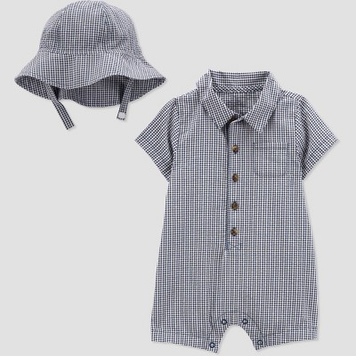 Image of Carter's Just One You® Baby Boys' Seersucker Top & Bottom Set - Blue/White 6M