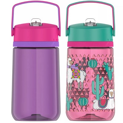  THERMOS FUNTAINER 12 Ounce Stainless Steel Vacuum Insulated  Kids Straw Bottle, Purple/Pink: Home & Kitchen