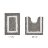 Hotel Bath Rug 100% Premium Cotton Tufted Weave Two Tone Reversible 2 Piece Bathroom Rug Set, Super Soft & Water Absorbent, Machine Washable Bathmat - 2 of 4
