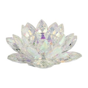 Crystal Lotus Flower Votive Candle and Tealight Holder for Patio, Deck, Living Room, Bedroom, or Bathroom - 1 of 4