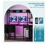 59in Home Office Desk With Storage Shelves & Monitor Stand Gaming Desk With LED Lights & Hutch - 3 of 4