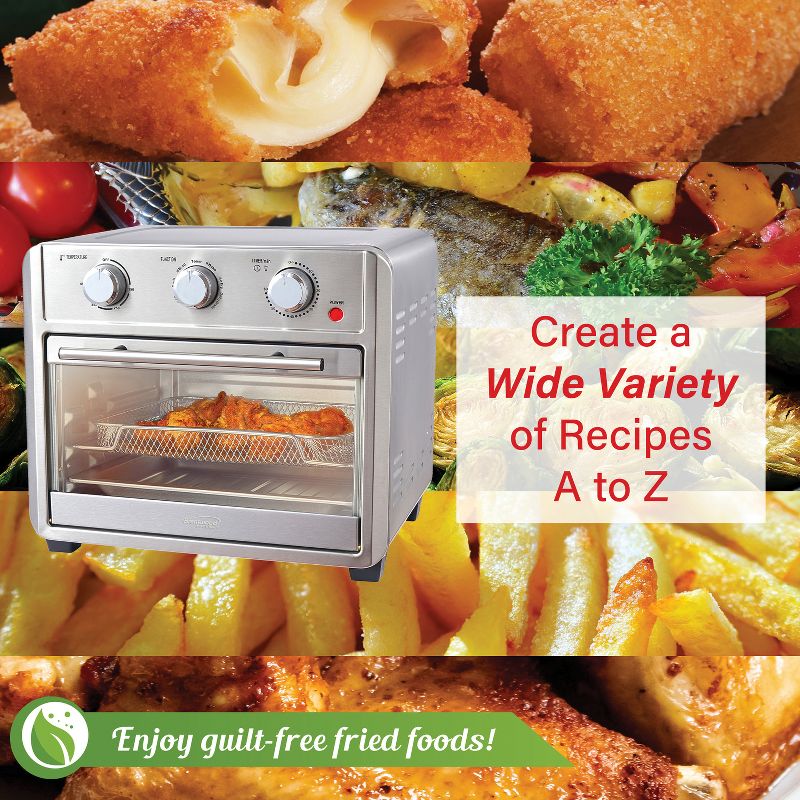 Brentwood 24-Qt. 1,700-Watt Stainless Steel Convection Air Fryer Toaster Oven, 3 of 11