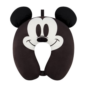 Disney Mickey Mouse Travel Neck Pillow with 3D Ears Black - 1 of 4