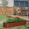 SEVOBAL Planters Galvanized Raised Garden Bed Kit, Outdoor Metal Elevated Planter Box with Safety Edging, Easy DIY, Brown, 76.75"*23.5"*16.5" - 2 of 4