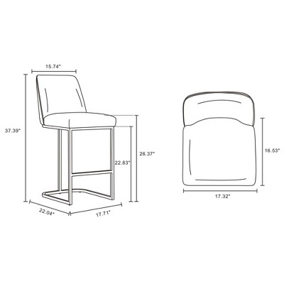 Gray Leatherette and Metal Counter Height Barstools, Set of 3
