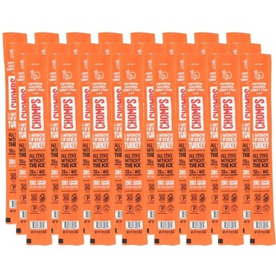 Chomps Snack Sticks Pepperoni Seasoned Turkey Sticks Mild - Case of 24/1.15 oz