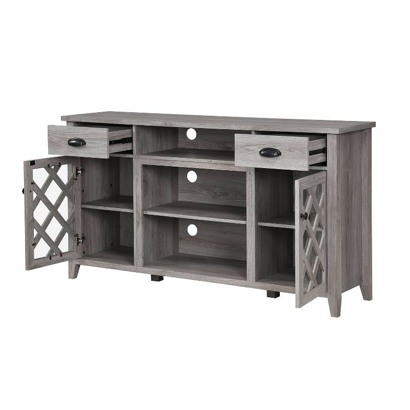 TV Stand for TVs up to 60&#34; Gray - Home Source, 3 of 6