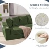 QingMoon Pull Out Loveseat Sofa, Foldable Floor Couch Bed, Corduroy Boneless Sofa with 5 Pillows, Side Pocket, Cup Holders for Living Room, Bedroom - 4 of 4