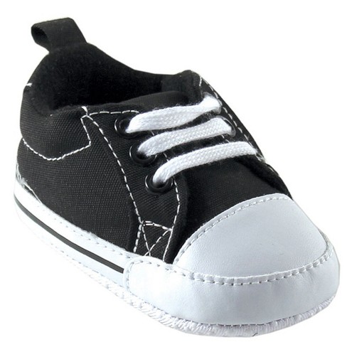 Luvable Friends Baby Unisex Crib Shoes, Black Canvas : Target