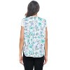 Casual Nights Women's Snap Front Smock Cobbler Woven Scrub Apron with Pockets - Blue Butterfly - 3X-Large - 4 of 4