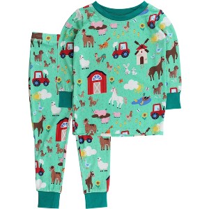 RuffleButts Gender Inclusive Viscose from Bamboo Toddler Long Sleeve Pajama Set - 1 of 4