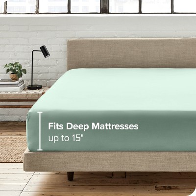 Willow Green Organic Cotton Percale Twin XL Fitted Sheet Set
