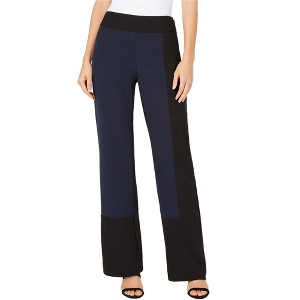 I.N.C International Concepts Womens Colorblocked Casual Wide Leg Pants, Blue, 12 - 1 of 1