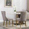 FONTOI Dining Chairs Set of 2 with Nailhead Trim, Comfy Accent Chair with Curved Legs for Dining Room, Kitchen, Gray, 19.7"*37.5"*24.6" - 2 of 4