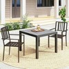 Resenkos Patio Dining Chairs, Outdoor Dining Set, Galvanized Steel, Brown - 3 of 4