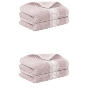 REGALWOVEN Plaid Soft Hand Towel for Bathroom Travel 4 Pcs - 1 of 4