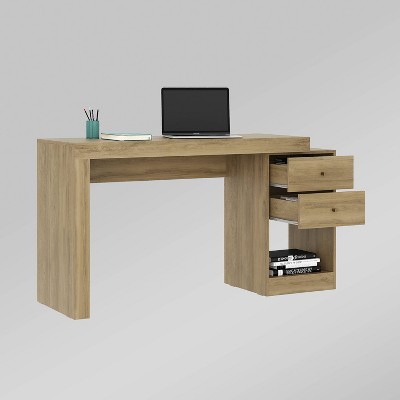 Expandable Pine Wood Home Office Desk with Storage Drawers
