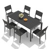 Crestlive Products Patio Outdoor Dining Set with Armless Chairs Rectangle Wooden-Like TableTop & Aluminum Frame & Umbrella Hole - 2 of 4