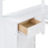 PAGED Full Size Loft Bed with Desk, Modern Wooden Bed Frame with Storage Shelves, Ladder and Guardrail for Bedroom - 3 of 4