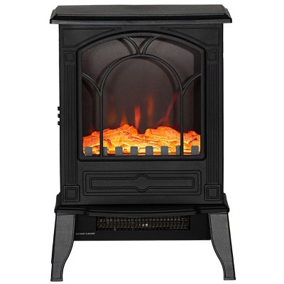 SEVOBAL Fireplace Insert Heater Mantel 3D Flame Fireplace Stove Bottom Air Outlet Fire Place Panoramic Fire Place Heater, Black, 16.9"*12.2"*21.7"