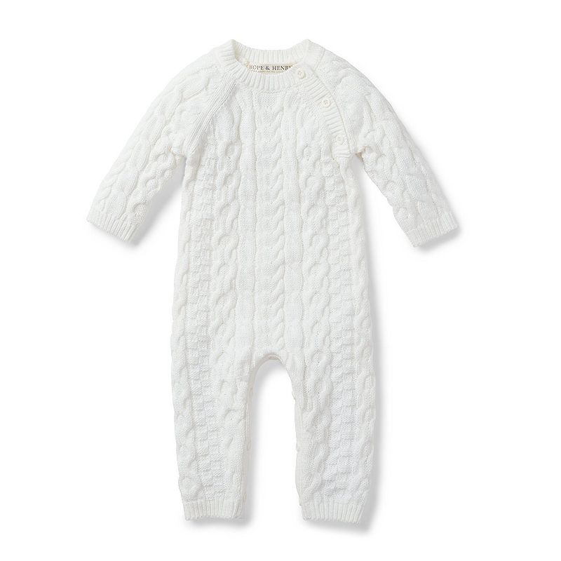 Hope & Henry Baby Cable Knit Sweater Romper, 1 of 11