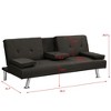 YONWAY Convertible Folding Futon Sofa Bed, with Stainless leg & 2 Cupholders, Wood Frame, for Small Spaces - 4 of 4