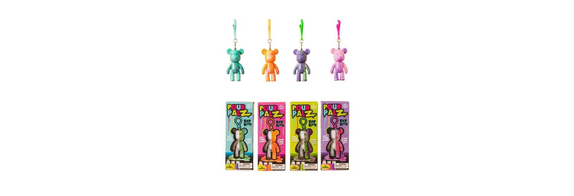 Toy Monster Pour Palz DIY Paint Bear Mini Keychain "Colors May Vary"