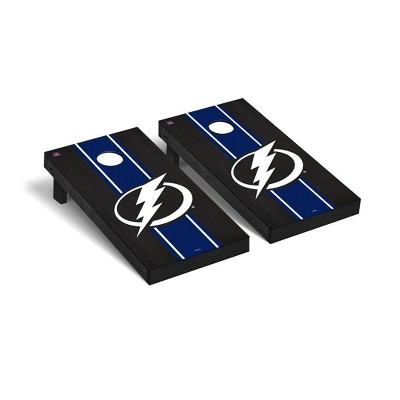 NHL Tampa Bay Lightning Premium Cornhole Board Onyx Stripe Version