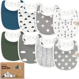KeaBabies 8pk Organic Baby Bibs for Boy, Baby Drool Bib for Baby Boys and Girls, Newborn Teething Bibs - 1 of 4
