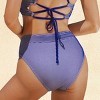 Women's Striped High-Waisted Wide Waistband Bikini Bottoms - Cupshe - 3 of 4