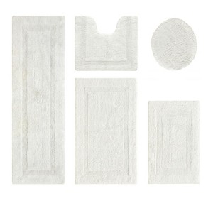 Lux Premium 100% Cotton Tufted Solid Reversible 5 PC Bath Rug Set – Ultra-Soft, Water-Absorbent, Durable, Machine Washable Bathroom Rug - 1 of 4