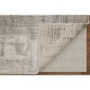 Gray and Ivory Abstract Hand Woven Worn Faded Area Rug - 4 of 4